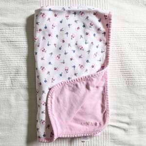 Vintage 1998 Gymboree Baby Girl Tiny Fruit Floral Reversible Cotton Blanket